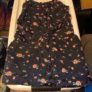 Floral Blue Dress with Orange Accents ( Bin B)